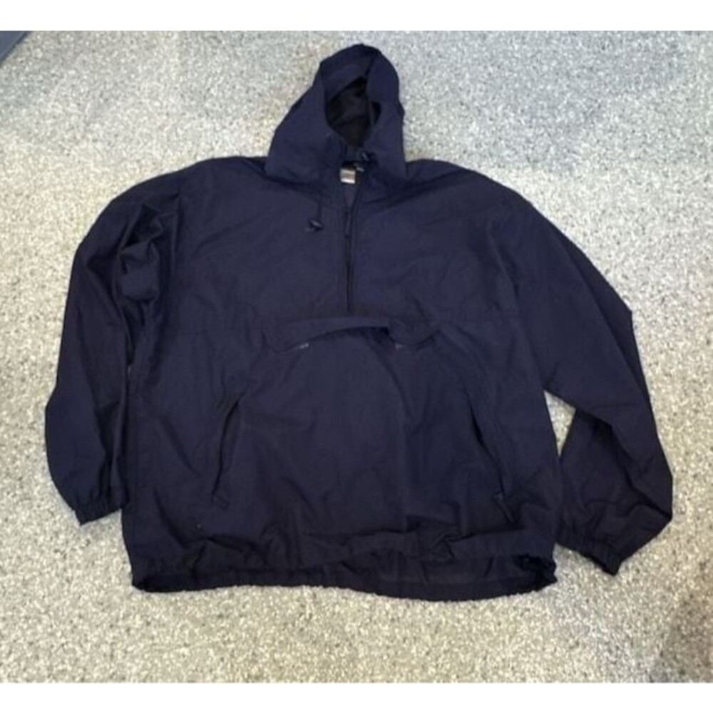 L.L. Bean Anorak Windbreaker Jacket Size XL Reg Navy Nylon